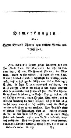 Bemerkungen über Herrn Bruce's Charte vom rothen Meere und Abyssinien.