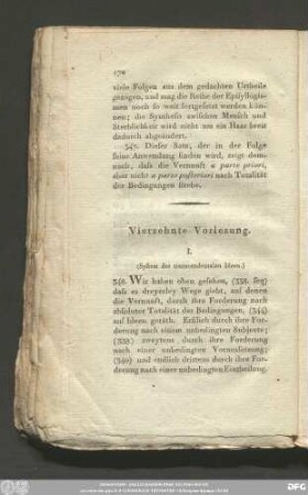 Vierzehnte Vorlesung.