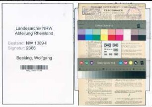 Entnazifizierung Wolfgang Beeking , geb. 24.01.1905 (Angestellter)