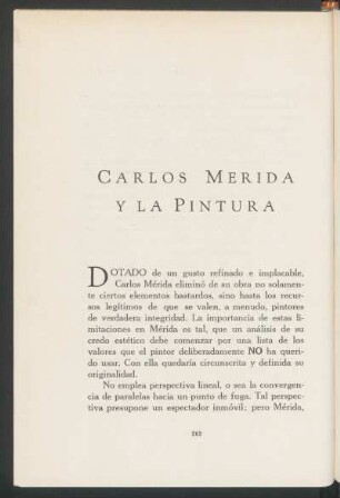 Carlos Mérida y la pintura