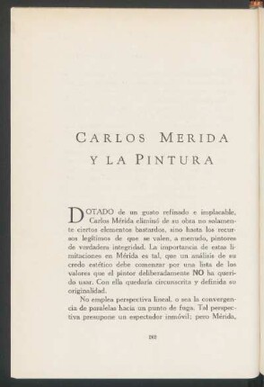 Carlos Mérida y la pintura