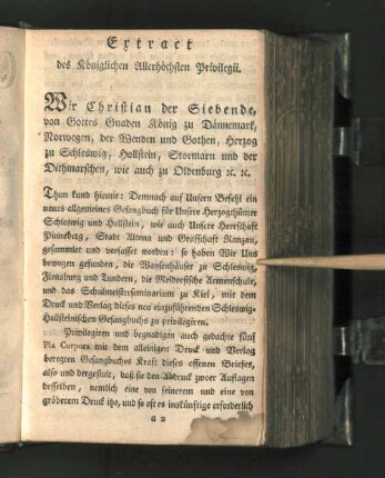 [Extract des Königlichen Allerhöchsten Privilegii.]