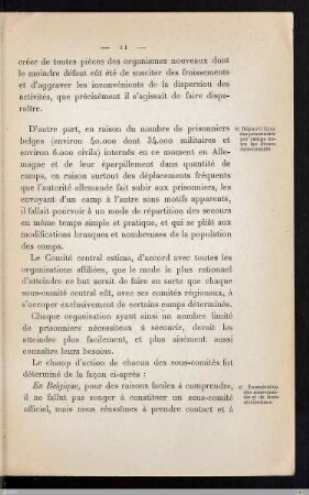 b) Répartition des prisonniers par camps entre les divers sous-comités