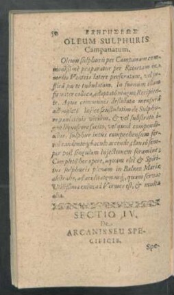 Sectio IV. De Arcanisseu Specificis.