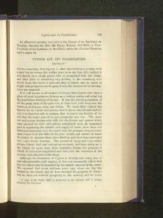 Cyprus and its Possibilities. Charles Christian.