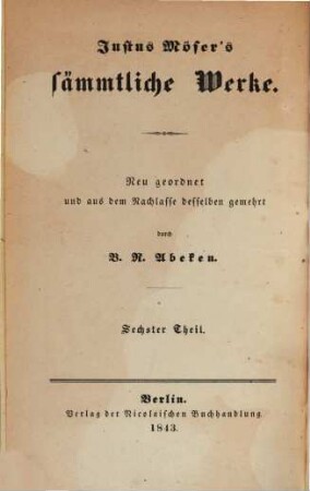 Justus Möser's sämmtliche Werke. 6 : Osnabrückische Geschichte ; 1. Theil