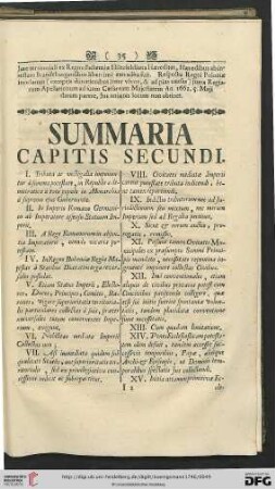 Summaria capitis secundi