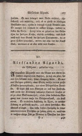 XV. Alessandro Algardi, ein Bildhauer, gestorben 1654.