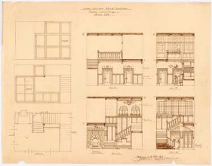Wohnhaus J. Schaub, Emsdetten: Dielenausstattung, Ansichten und Grundrisse 1:50