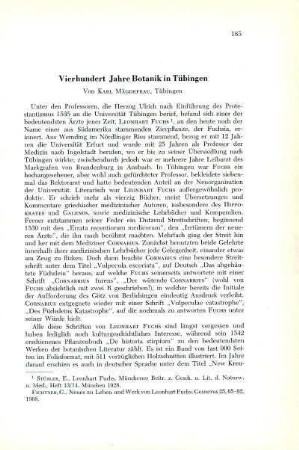 Vierhundert Jahre Botanik in Tübingen