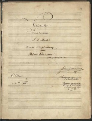 Violoncello Sonate : BWV 1009