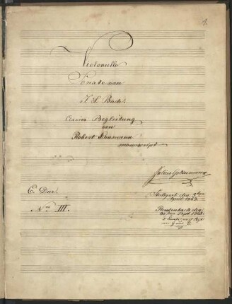 Violoncello Sonate : BWV 1009