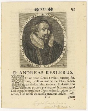 Bildnis des Andreas Keslerus