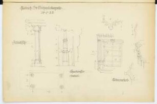 St. Michaelskapelle, Kiedrich: Details (aus: Skizzen- und Fotoalbum 2)