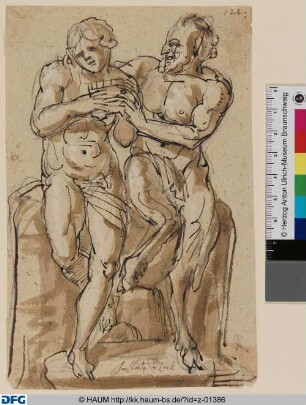 Satyr und Jüngling mit Flöte