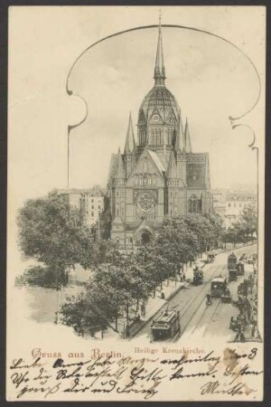 Ansichtskarte "Heilige Kreuzkirche" mit Rahmen