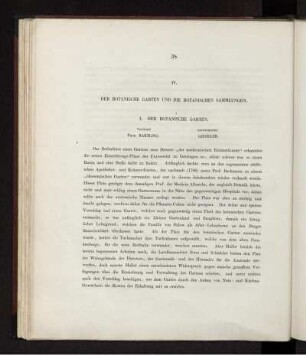 IV. Der botanische Garten und die botanischen Sammlungen
