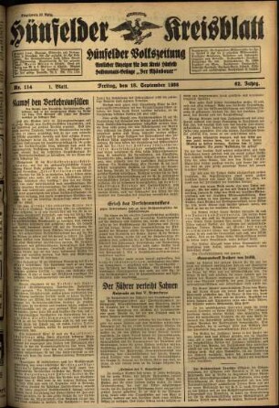 Erste Ausgabe vom Freitag, den 18. September 1936.
