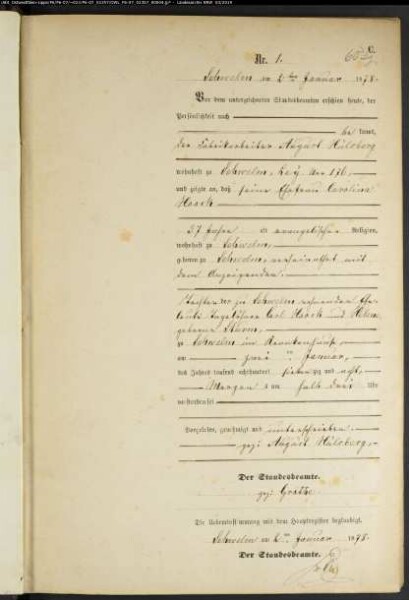 Sterberegister Standesamt Schwelm