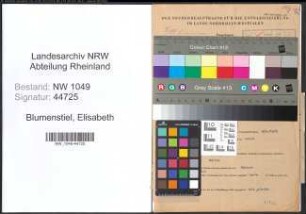 Entnazifizierung Elisabeth Blumenstiel , geb. 07.12.1908 ()