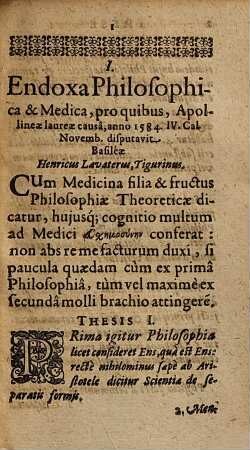 Tu makaritu Philippi Scherbii, Philosophi quondam & Medici Altdorfini Theses Medicae