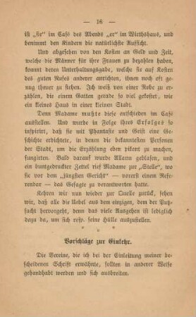 Vorschläge zur Einkehr