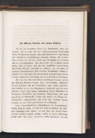 Die Münzen Caesars mit seinem Bildniss