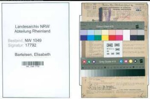 Entnazifizierung Elisabeth Bartelsen , geb. 28.07.1888 (Haendlerin)