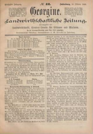 Fünfzigster Jahrgang. No. 42. Insterburg, 19. Oktober 1882.