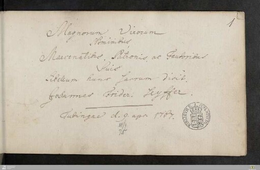 Stammbuch Johann Friedrich Seyffer - Cod.hist.oct.87b