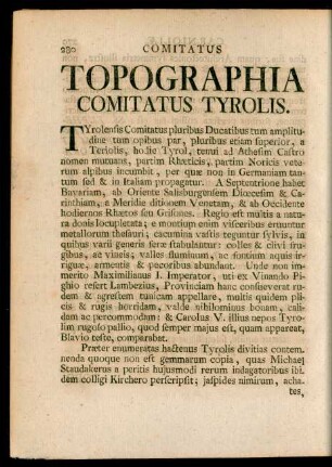 Comitatus Topographia Comitatus Tyrolis