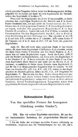 Siebenzehntes Kapitel. Von den speciellen Formen der homogenen Gleichung zweiten Grades.