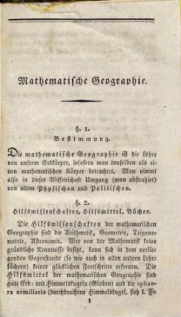 Leitfaden zur mathematischen und physikalischen Geographie : Für Schulen und zur Selbstbildung