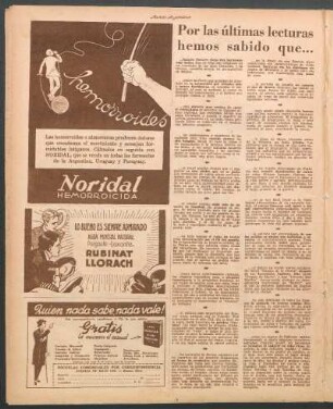 Por las últimas lecturas hemos sabido que...