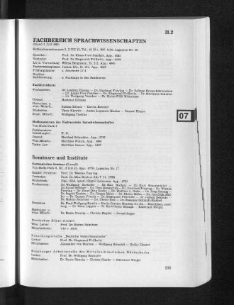 Fachbereich Sprachwissenschaften