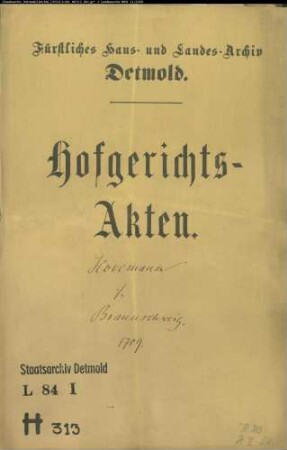Hovemann, Michael zu Lemgo gegen Balthasar Braunschweig zu Lemgo - Erbschaft