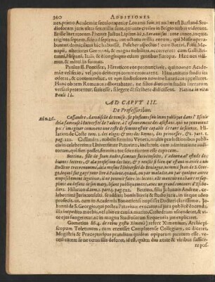 Ad Caput III. De Professoribus.