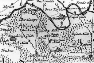Senftenberg-Hosena. Karte des Bautzener Kreises von den Homannschen Erben, 1746 (Sign.: VII 72)