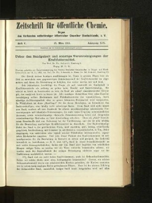 Heft V. 15. März 1913. Jahrgang XIX.