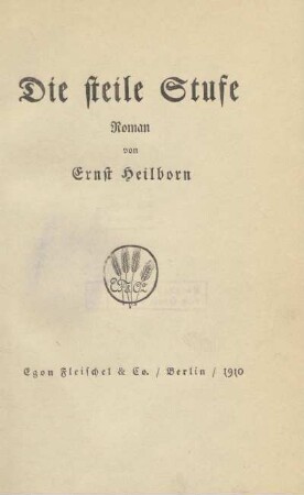Die steile Stufe : Roman