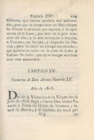 Capitulo XV. Govierno de Don Alonso Faxardo IX.