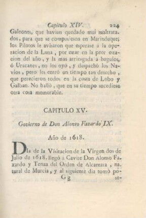 Capitulo XV. Govierno de Don Alonso Faxardo IX.
