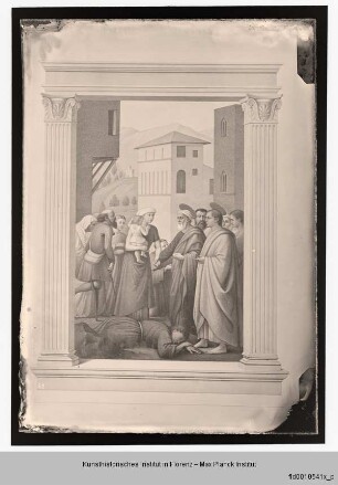 Der heilige Petrus verteilt Almosen und Tod des Ananias