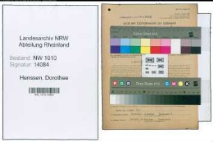 Entnazifizierung Dorothee Henssen , geb. 02.01.1921 (Stud.Assessorin)