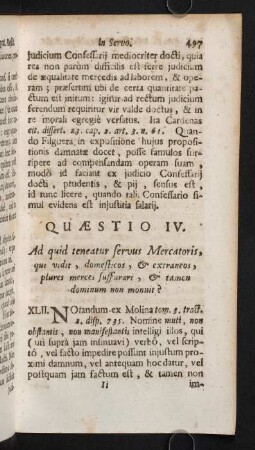 497-505, Quaestio IV. Ad quid teneatur servus Mercatoris, qui vidit...