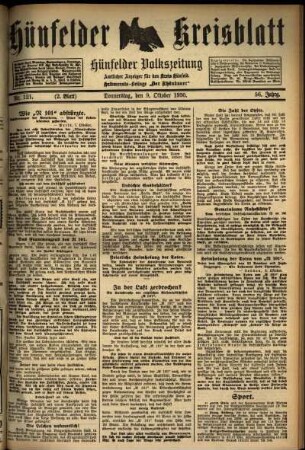 Zweite Ausgabe vom Donnerstag, den 09. Oktober 1930.