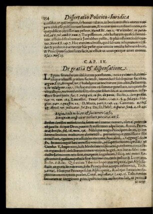 Cap. IV. De gratia & dispensatione.
