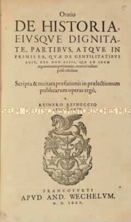 Oratio de historia (Rede über die Geschichtsschreibung)