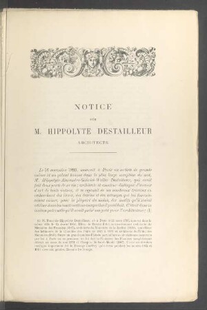 Notice sur M. Hippolyte destailleur architecte