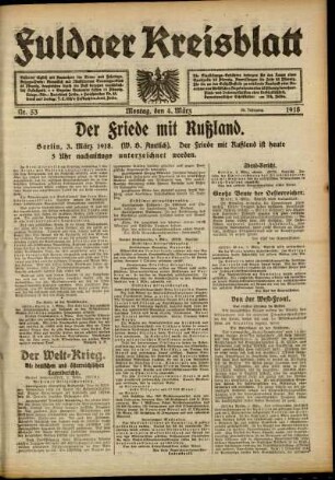 Ausgabe vom Montag, den 04. März 1918.
